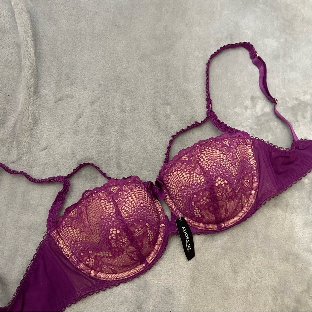 New! Adore Me Purple Lace Bra nwt 3218